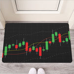 Stock Market Candlestick Print Rubber Doormat
