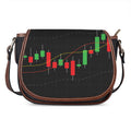 Stock Market Candlestick Print Saddle Bag