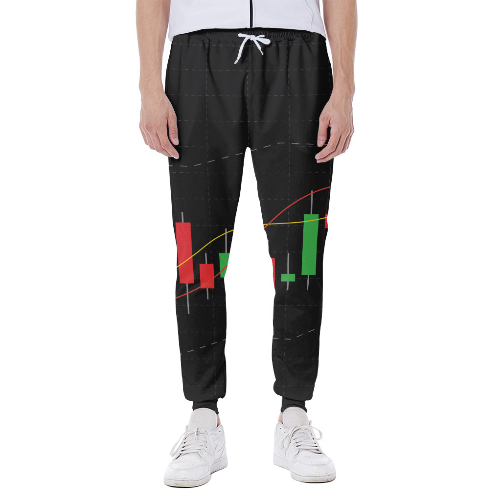 Stock Market Candlestick Print Scuba Joggers