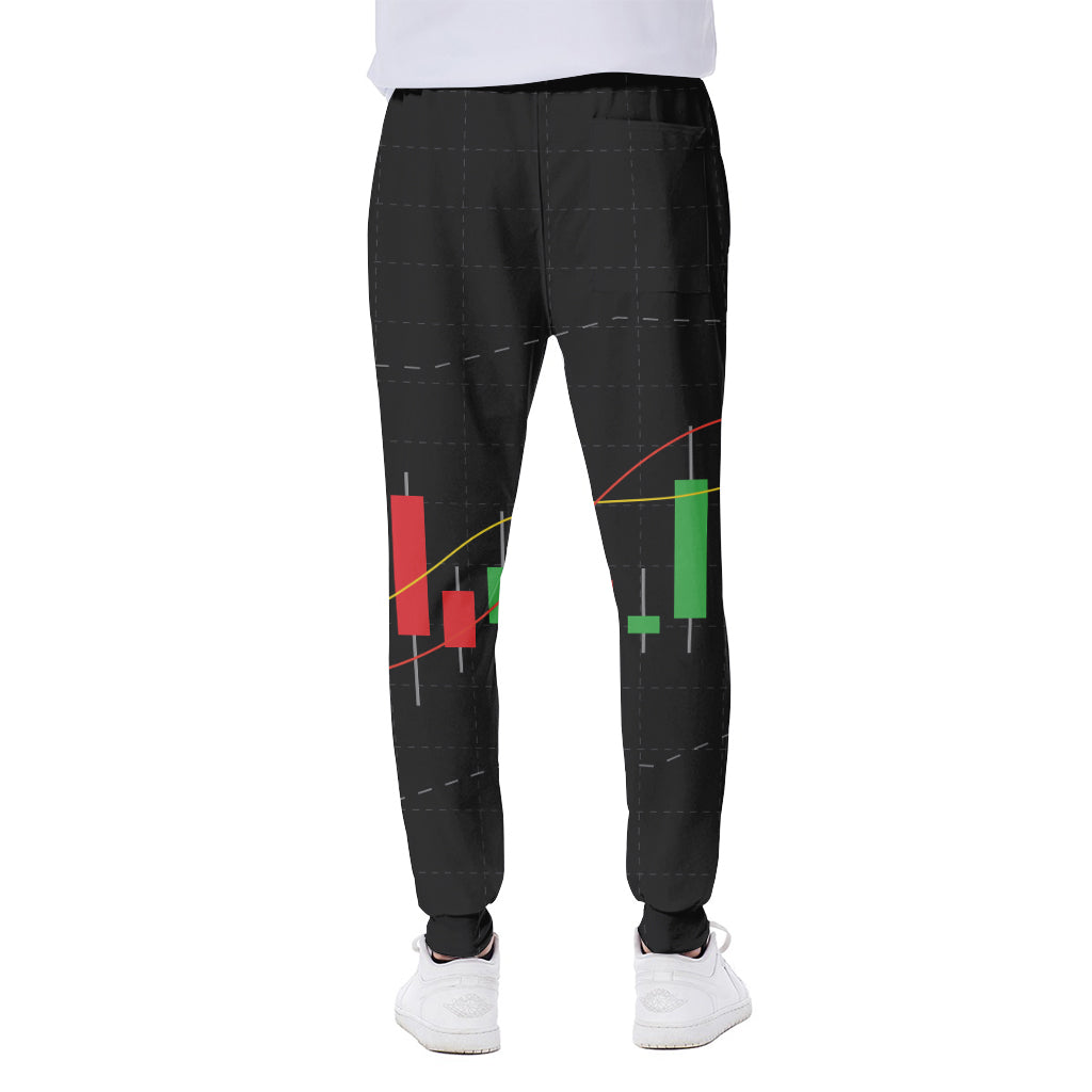 Stock Market Candlestick Print Scuba Joggers