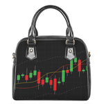 Stock Market Candlestick Print Shoulder Handbag