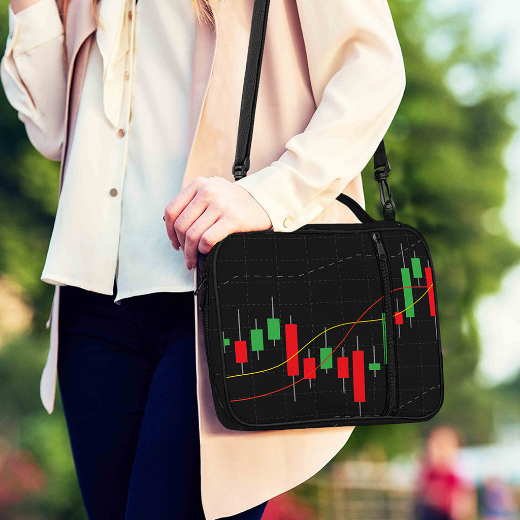Stock Market Candlestick Print Shoulder Strap Bible Bag