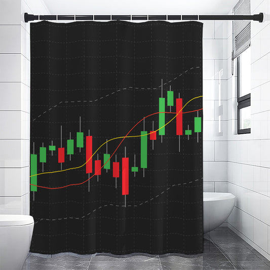 Stock Market Candlestick Print Shower Curtain