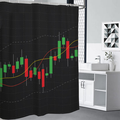 Stock Market Candlestick Print Shower Curtain