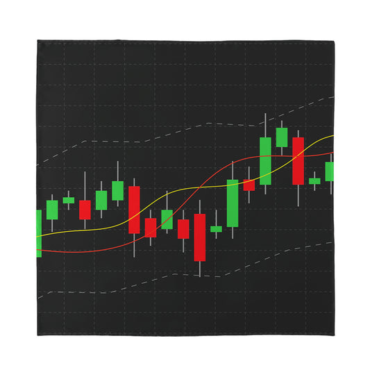 Stock Market Candlestick Print Silk Bandana