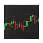 Stock Market Candlestick Print Silk Bandana