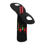 Stock Market Candlestick Print Single Neoprene Wine Tote