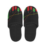 Stock Market Candlestick Print Slippers
