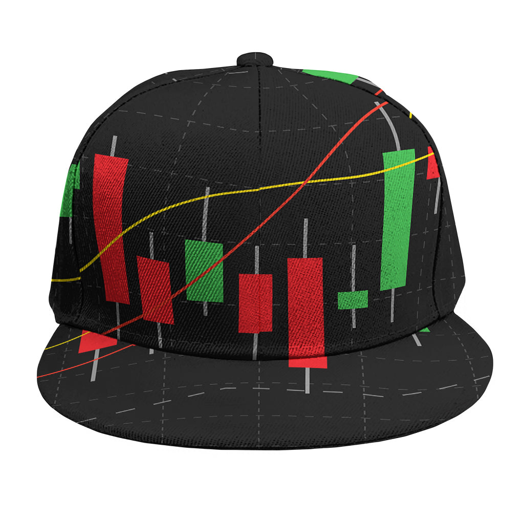 Stock Market Candlestick Print Snapback Cap