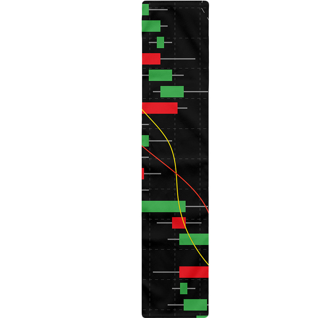 Stock Market Candlestick Print Table Runner