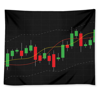 Stock Market Candlestick Print Tapestry