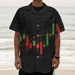 Stock Market Candlestick Print Textured Short Sleeve Shirt