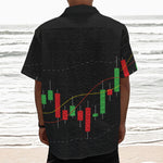 Stock Market Candlestick Print Textured Short Sleeve Shirt