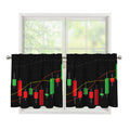 Stock Market Candlestick Print Tier Curtains