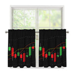 Stock Market Candlestick Print Tier Curtains