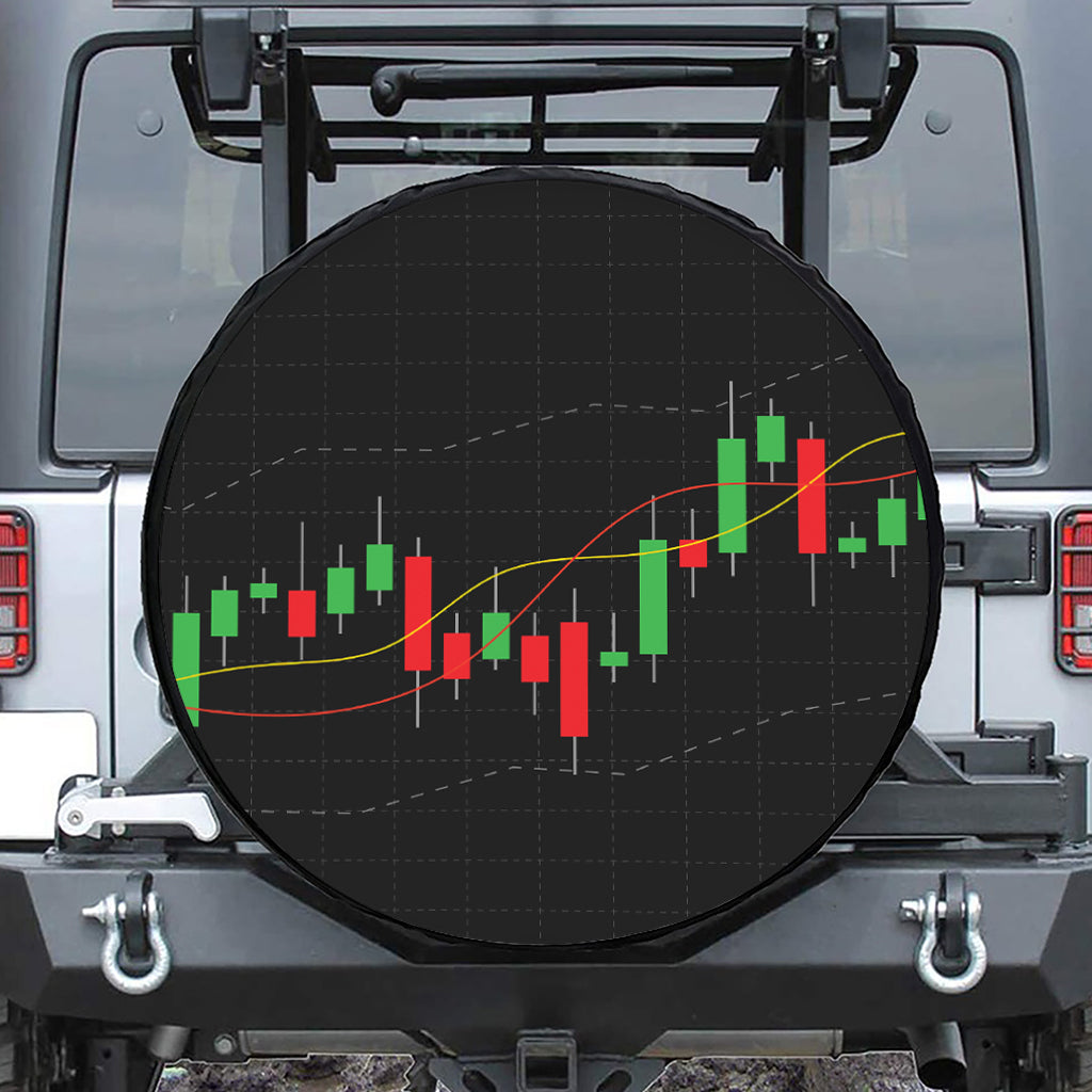 Stock Market Candlestick Print Tire Cover