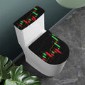 Stock Market Candlestick Print Toilet Lid And Tank Cover Set