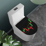 Stock Market Candlestick Print Toilet Lid Cover