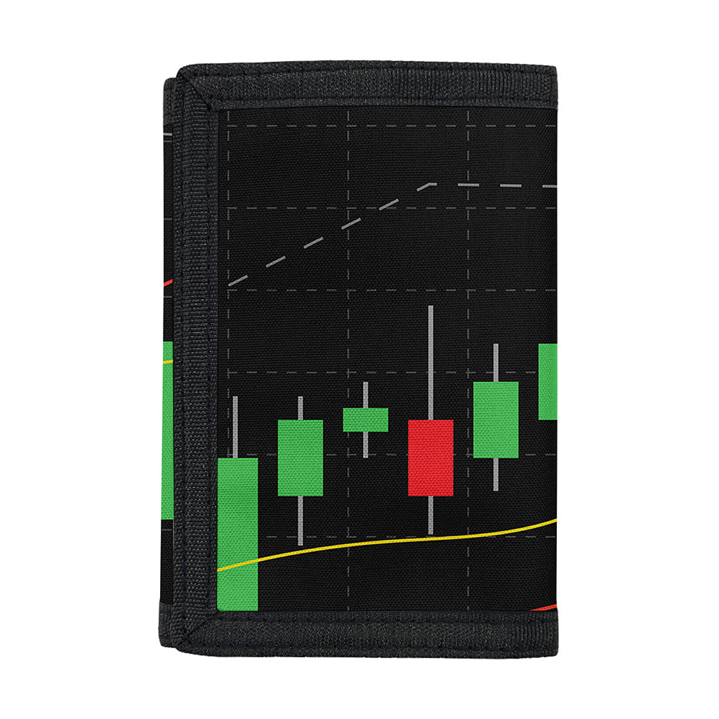 Stock Market Candlestick Print Trifold Wallet