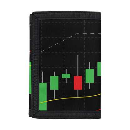 Stock Market Candlestick Print Trifold Wallet