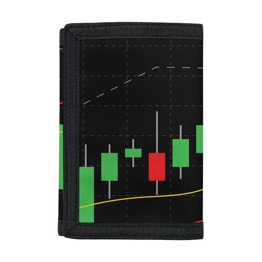 Stock Market Candlestick Print Trifold Wallet