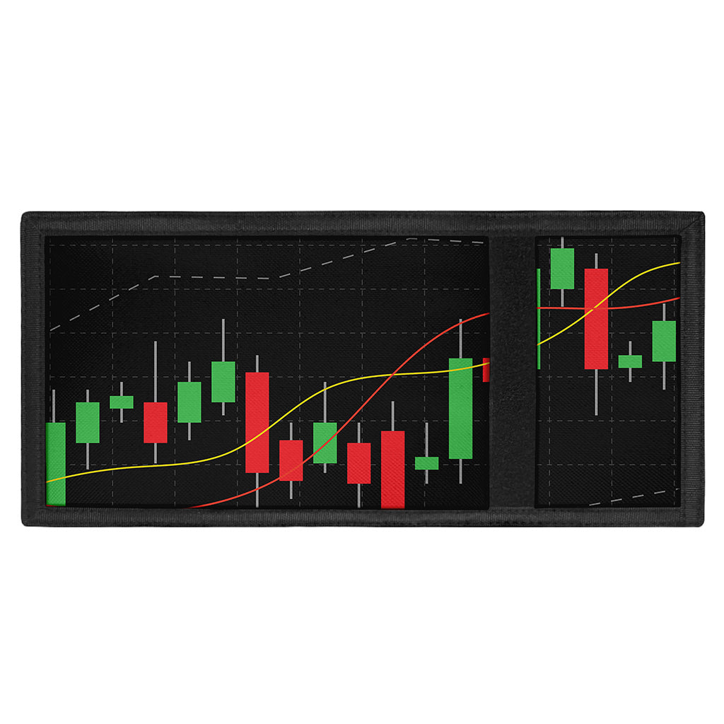Stock Market Candlestick Print Trifold Wallet