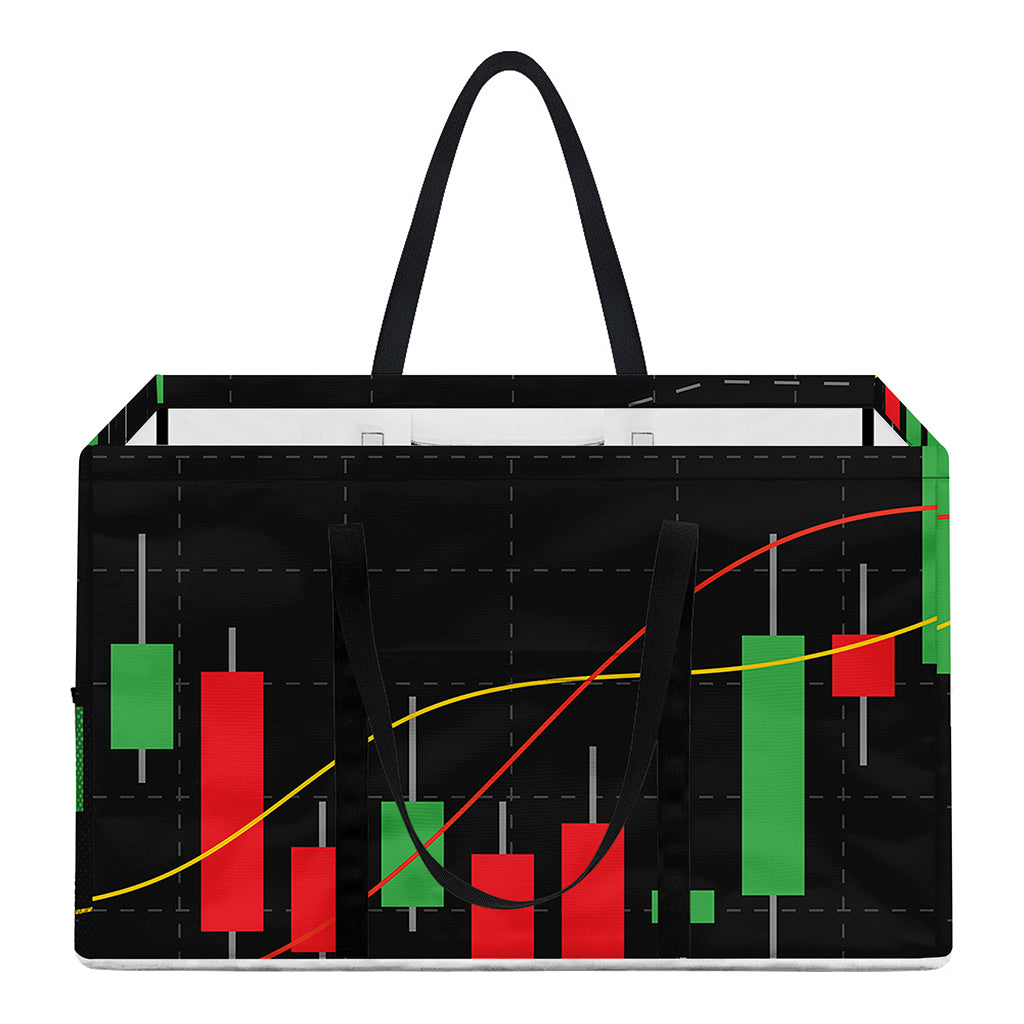 Stock Market Candlestick Print Utility Tote Bag