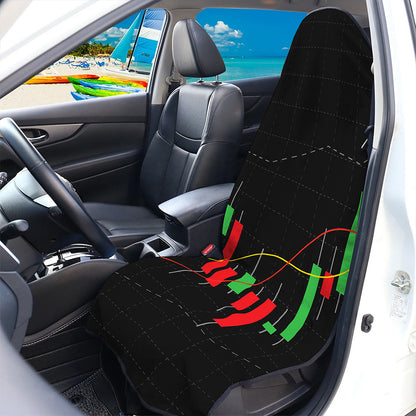 Stock Market Candlestick Print Waterproof Car Seat Cover