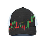 Stock Market Candlestick Print White Mesh Trucker Cap