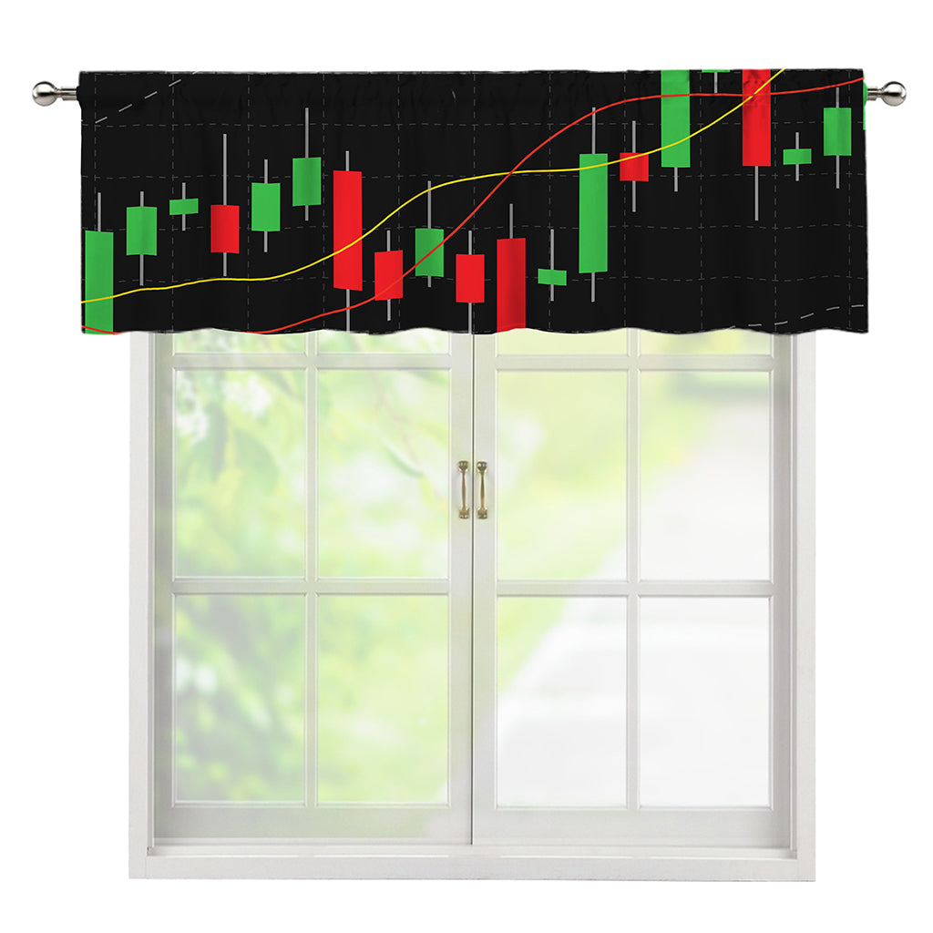 Stock Market Candlestick Print Window Valance