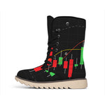 Stock Market Candlestick Print Winter Boots