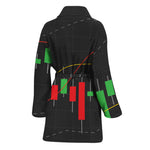 Stock Market Candlestick Print Women's Bathrobe