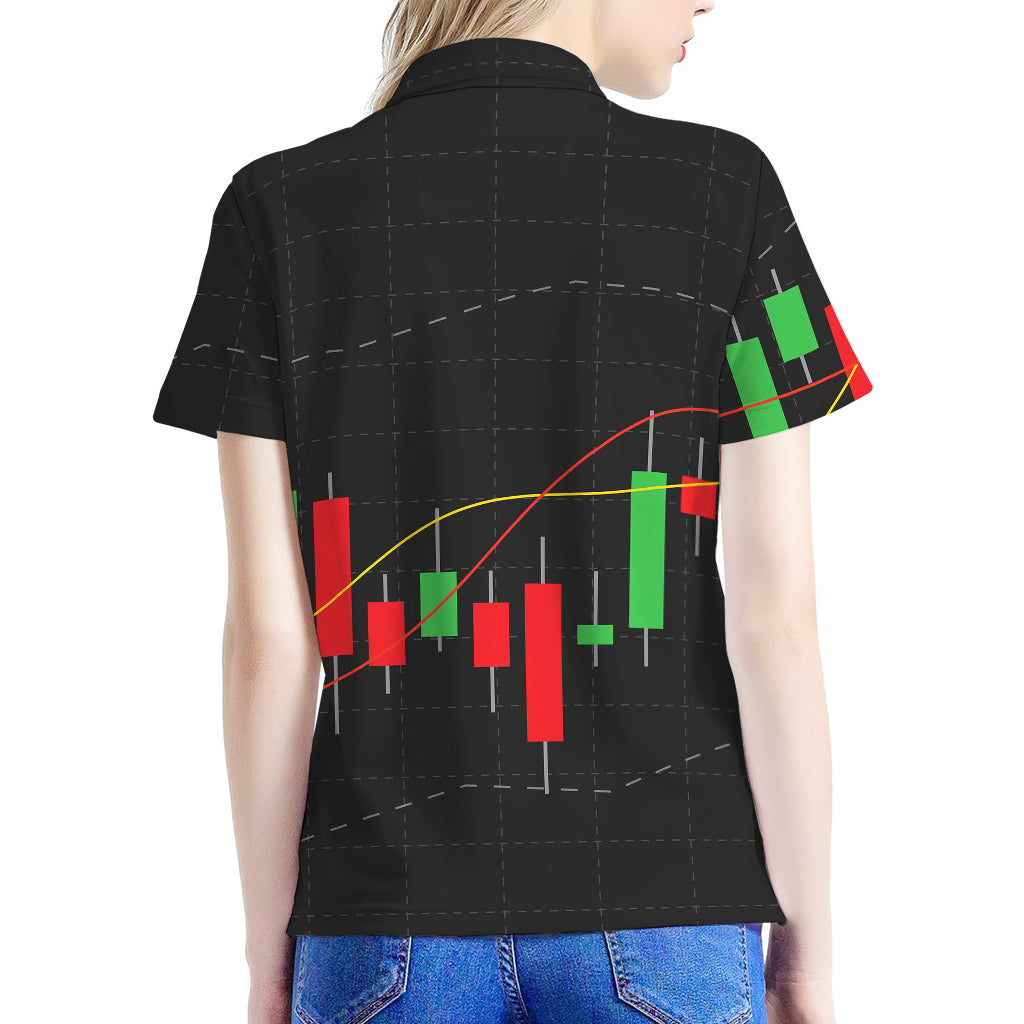Stock Market Candlestick Print Women's Polo Shirt
