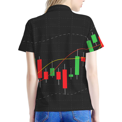Stock Market Candlestick Print Women's Polo Shirt