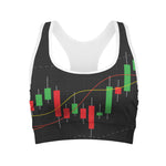 Stock Market Candlestick Print Women's Sports Bra