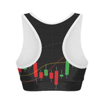 Stock Market Candlestick Print Women's Sports Bra