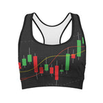 Stock Market Candlestick Print Women's Sports Bra