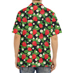 Strawberry And Flower Pattern Print Aloha Shirt
