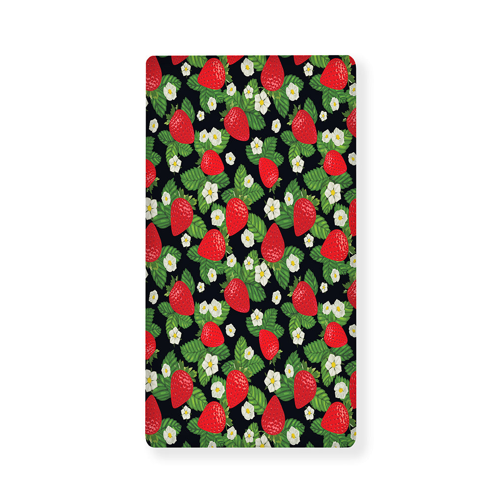 Strawberry And Flower Pattern Print Baby Crib Sheet