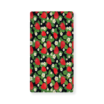 Strawberry And Flower Pattern Print Baby Crib Sheet