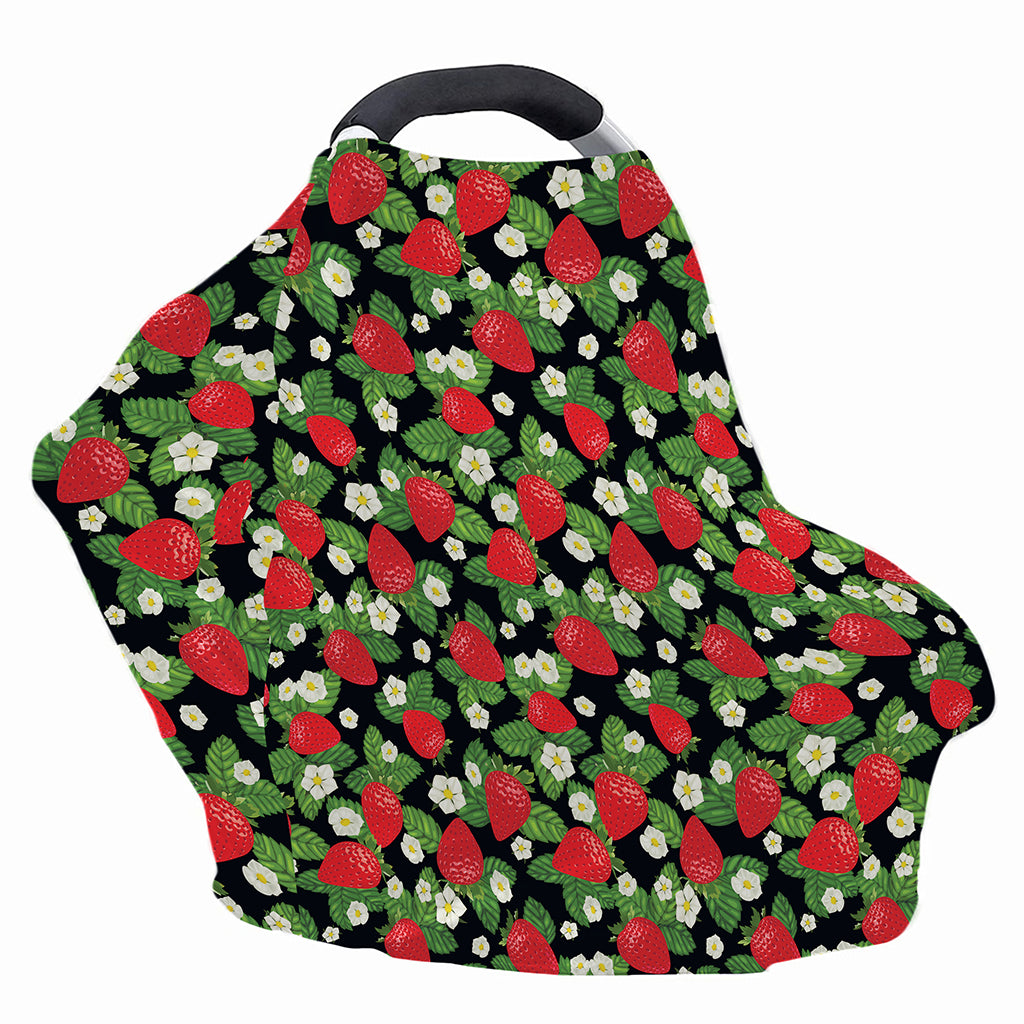 Strawberry And Flower Pattern Print Baby Seat Cover