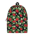 Strawberry And Flower Pattern Print School Backpack