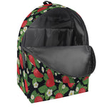 Strawberry And Flower Pattern Print Backpack
