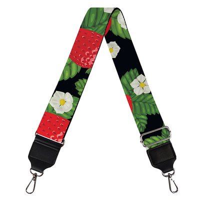 Strawberry And Flower Pattern Print Bag Strap