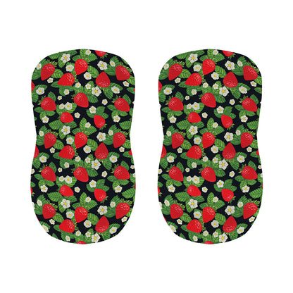 Strawberry And Flower Pattern Print Bar Stool Covers
