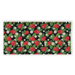 Strawberry And Flower Pattern Print Beach Towel