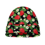 Strawberry And Flower Pattern Print Beanie