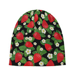 Strawberry And Flower Pattern Print Beanie