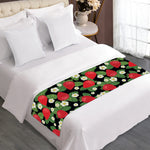 Strawberry And Flower Pattern Print Bed Runner