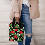 Strawberry And Flower Pattern Print Bible Tote Bag
